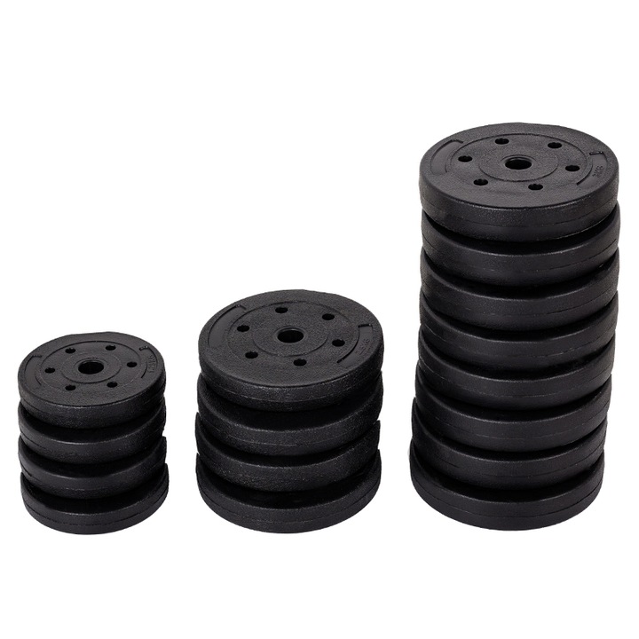 HANTLE BITUMICZNE REGULOWANE 2x20 KG+SZTANGA+UCHWYTY KETTLEBELL RP12-40