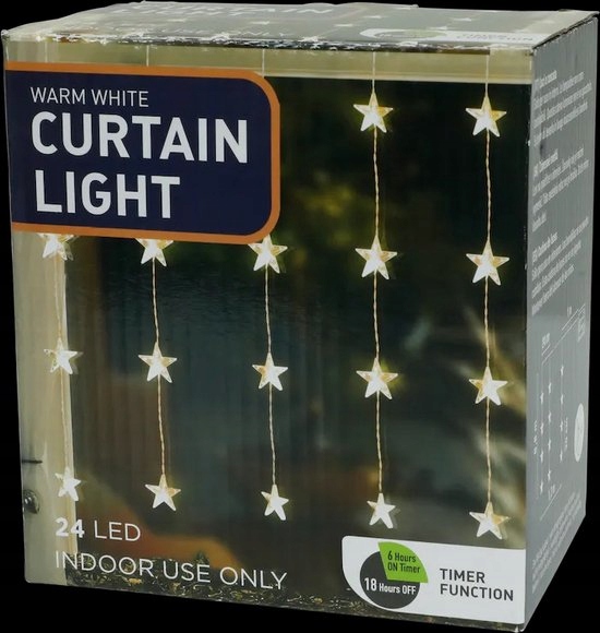 Kurtyna świetlna LED 1,2x0,8m girlanda lampki gwiazdy na okno świąteczne