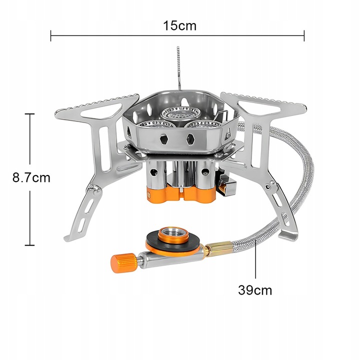 Doskonała MINI kuchenka turystyczna gazowa na kartusze z adapterem 5800W
