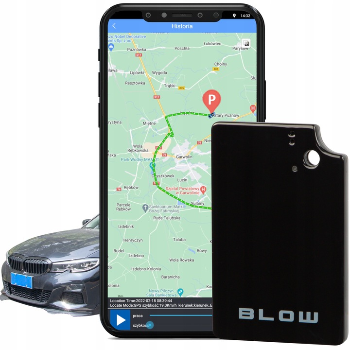 Lokalizator GPS GSM BL012 TRACKER PODSŁUCH osób teczek bagażu APKA BLOW