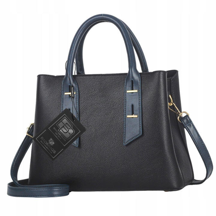 Torebka Skórzana Damska Czarna Na Ramię Torba Elegancka Pojemna Klasyczna