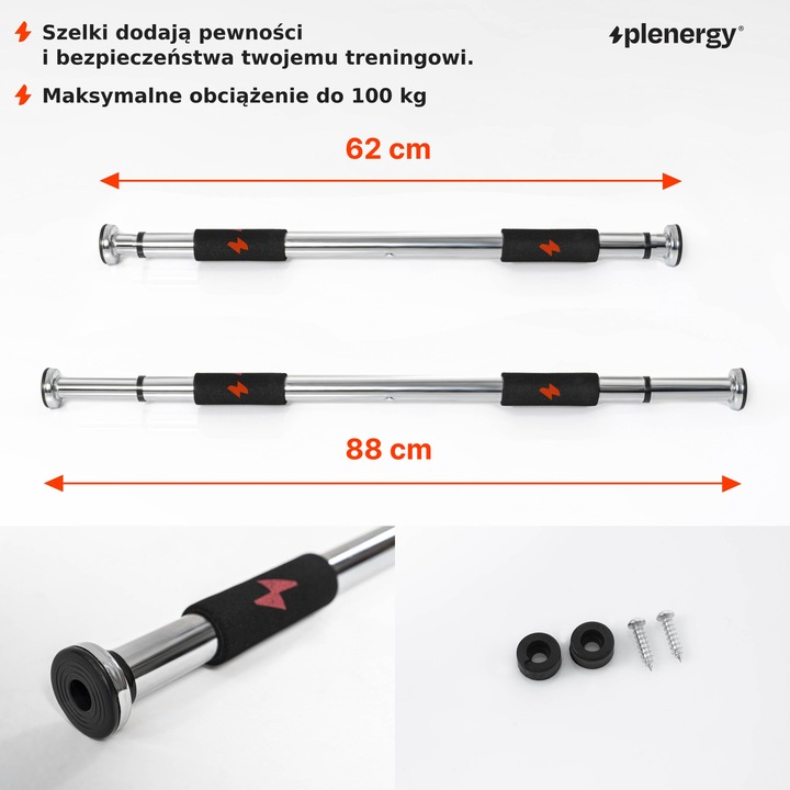 Drążek do podciągania Plenergy X-Door 62-88 cm