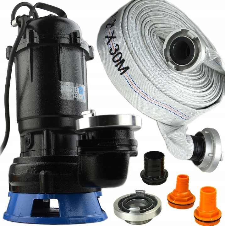 POMPA DO WODY CZYSTEJ BRUDNEJ SZAMBA SCIEKÓW Z ROZDRABNIACZEM Z WĘŻEM