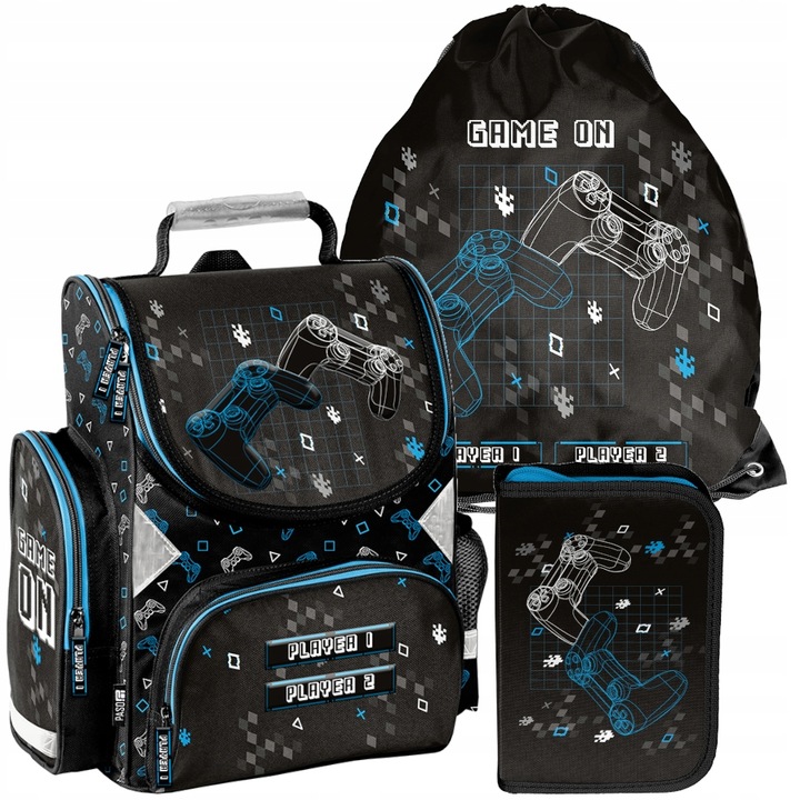 TORNISTER szkolny PASO GAME PLECAK - klasa 1-3 -ZESTAW 3 el.