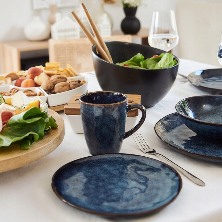 Talerz CASPER obiadowy granatowy 27 cm HOMLA