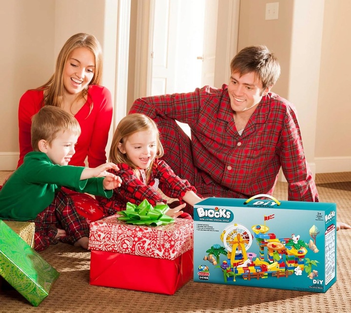 KLOCKI KONSTRUKCYJNE DO BUDOWANIA TOR KULKOWY PARK DINOZAURÓW ZESTAW 255 EL