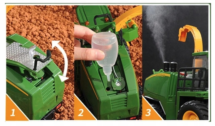 KOMBAJN ZDALNIE STEROWANY 2W1 DŹWIĘK ŚWIATŁA DYM PILOT RC