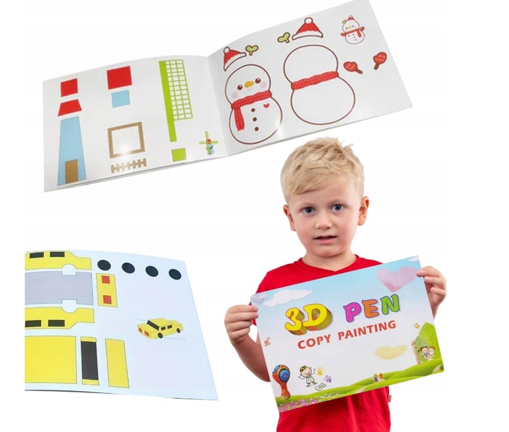 DŁUGOPIS 3D NIEBIESKI DRUKARKA 3D PEN DZIECI + WKŁAD 110m + MATA + SZABLONY