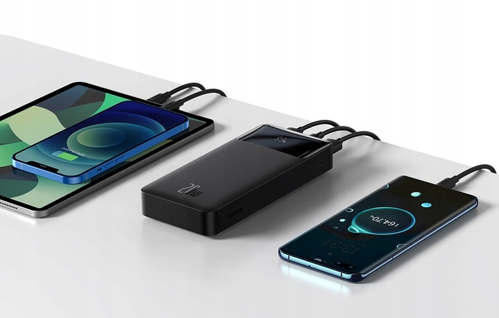 BASEUS POJEMNY DUŻY SZYBKI POWERBANK 20000MAH QC 20W POWER BANK USB A USB-C