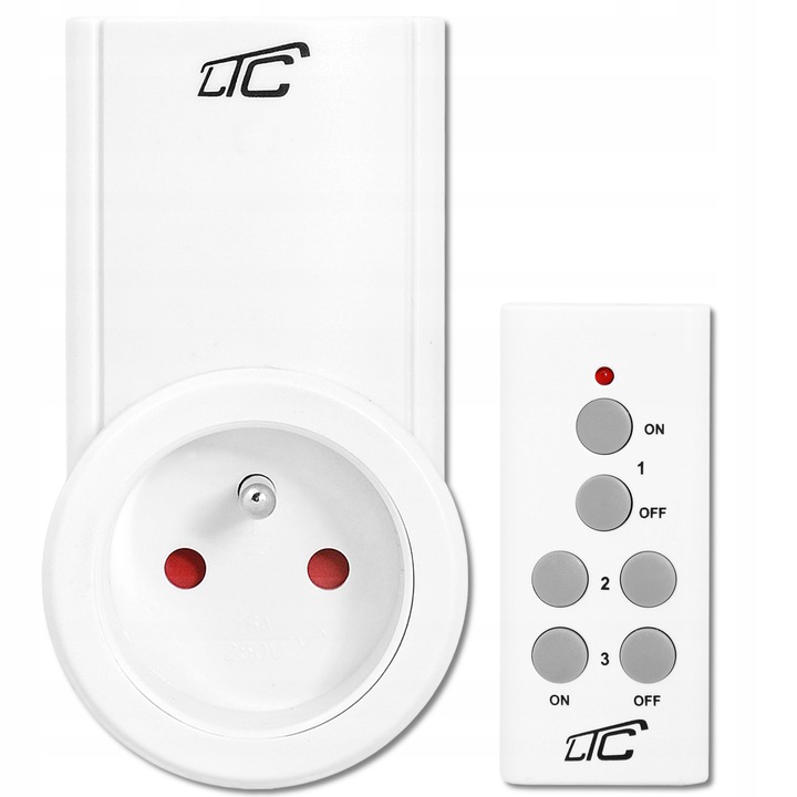 GNIAZDKO SIECIOWE ZDALNIE STEROWANE 2 PILOTY W ZESTAWIE DUŻY ZASIĘG 30M