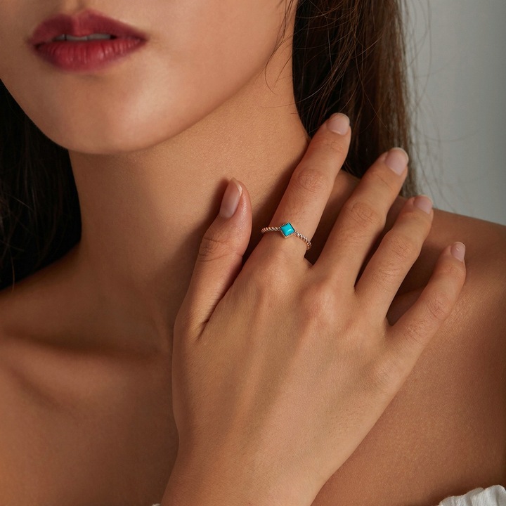 Srebrny Pierścionek Regulowany Geometryczny Srebro