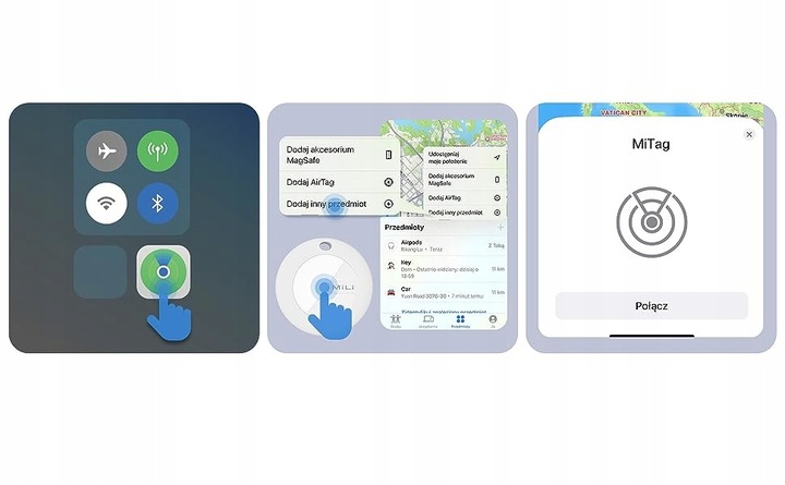 4 Lokalizator GPS MiTag Bluetooth iOS MiLi + Etui Brelok Znajdź Lokalizacja