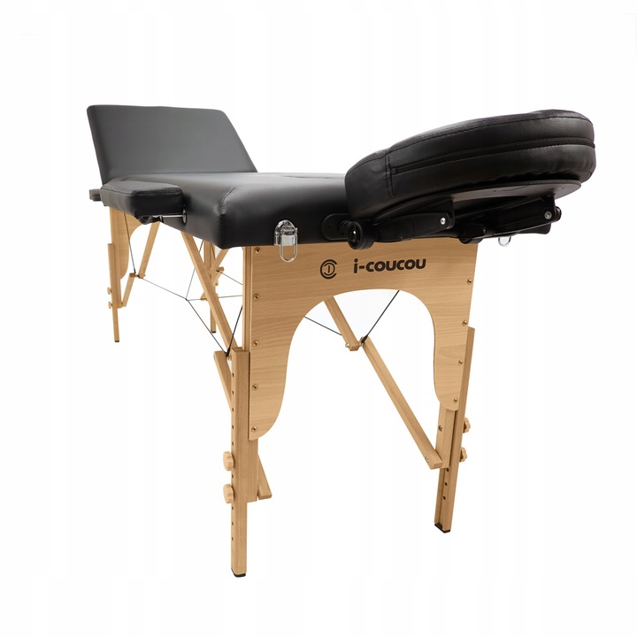Stół Łóżko Masażu Składany Przenośny Drewniany 3- Segmentowy Leżanka