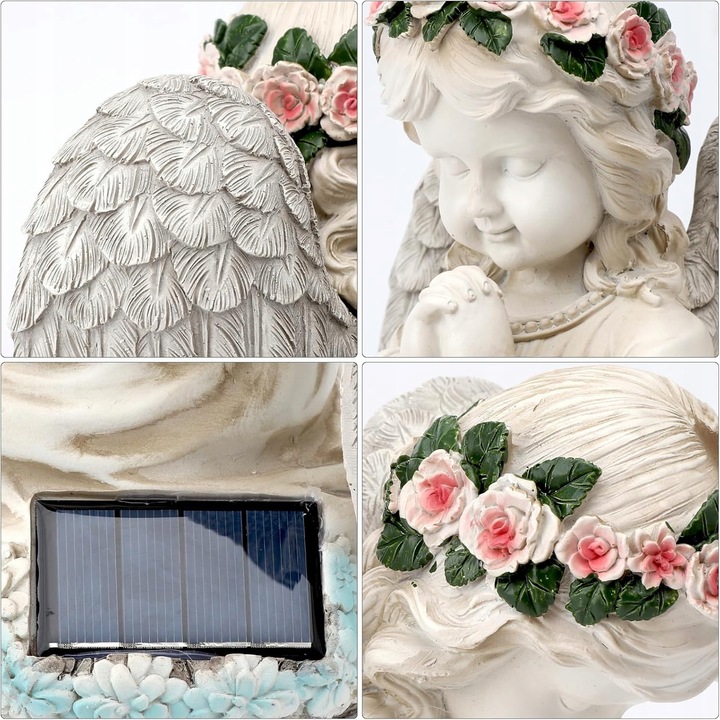 ANIOŁ ANIOŁEK SOLARNY NA GRÓB DO OGRODU TARASU OZDOBA HIT ŚWIĘTO ZMARŁYCH