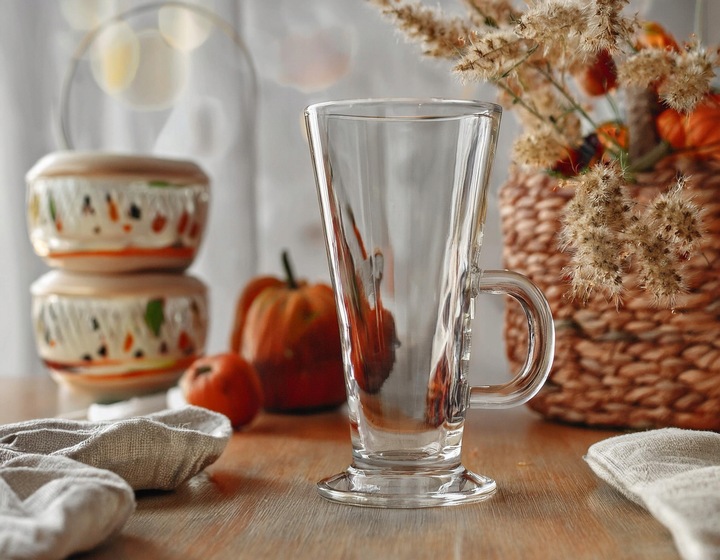 Zestaw 6 szklanek Caffe Latte i 6 łyżeczek Glasmark