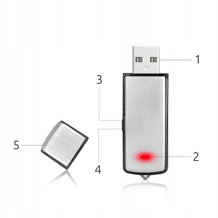 Mini Dyktafon szpiegowski podsłuch PENDRIVE ukryty rejestrator głosu USB