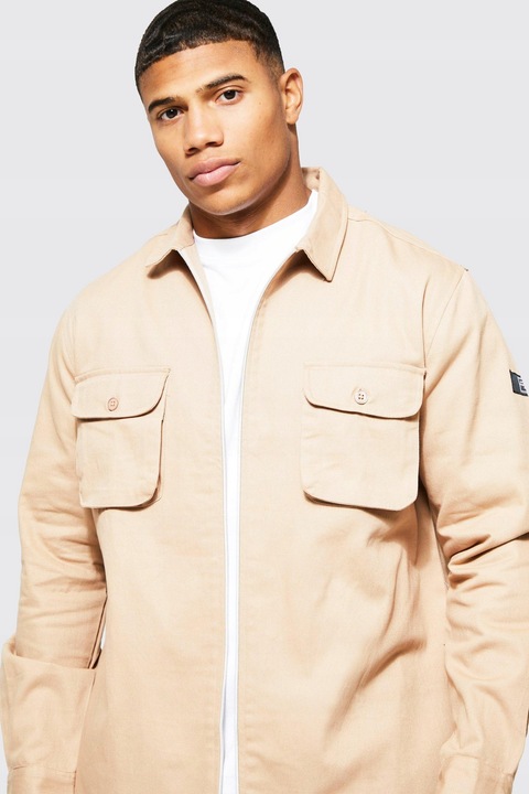 2B4B03 P29 BOOHOOMAN BEŻOWA KURTKA Z ZAMKIEM L