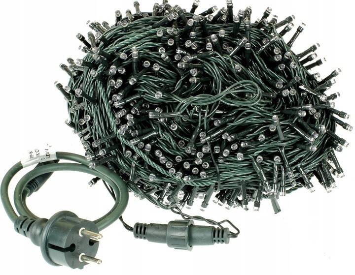 LAMPKI CHOINKOWE 1000 LED NIEBIESKI STAŁE + FLASH ZEWNĘTRZNE