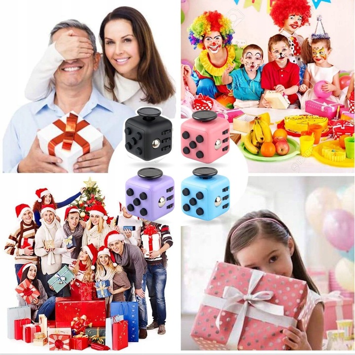 4X HAND CUBE KOSTKA ANTYSTRESOWA FIDGET CUBE TOYS przyciski pokrętła w dłoń