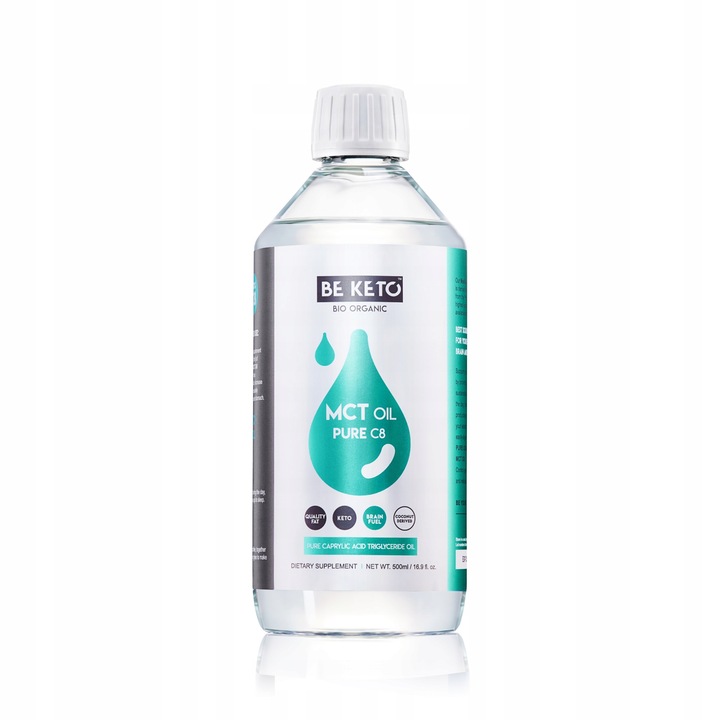 BeKeto Olej MCT 100% C8 500 ml kwas kaprylowy
