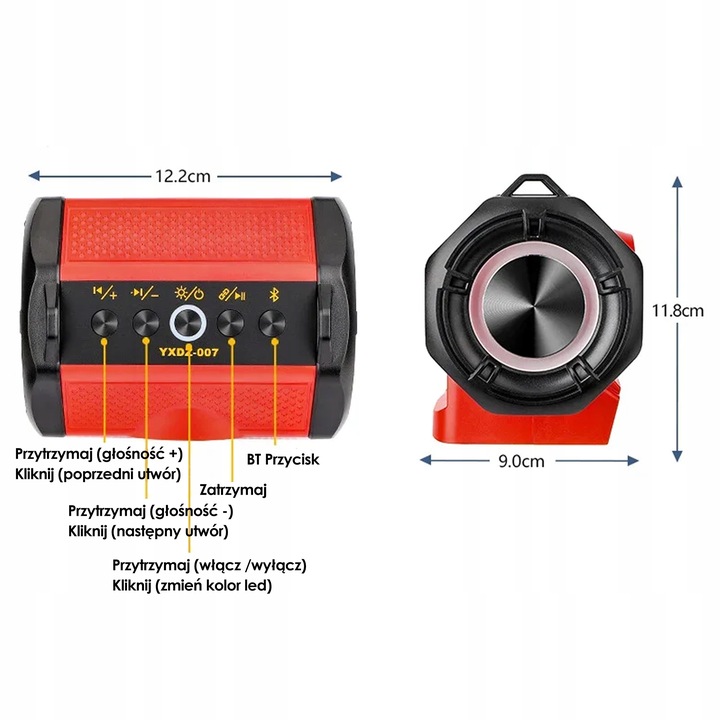 GŁOŚNIK NA BATERIE MILWAUKEE BLUETOOTH AKUMULATOR 18V