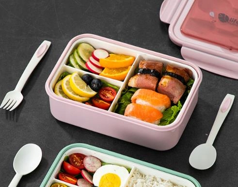 Śniadaniówka Szkoły Lunchbox Pracy Pojemnik Box Bento z Zastawa stołowa