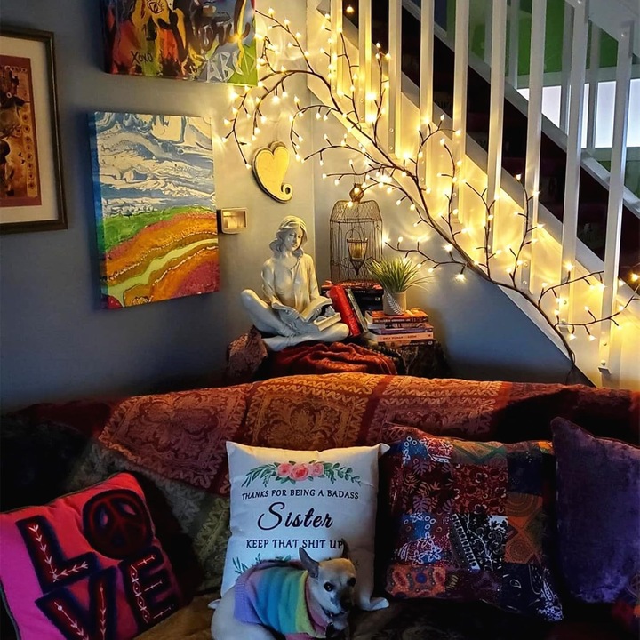 Dekoracja LED W Kształcie Gałęzi, Łańcuch Świetlny Z Gałązkami Wierzby