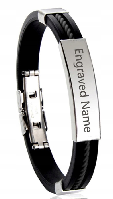 EKSKLUZYWNA BRANSOLETKA męska stal 316 + GRAWER