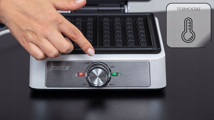 Gofrownica mocna srebrna 2 gofry MPM MGO-41 1600W