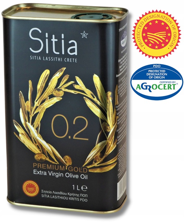Grecka oliwa z oliwek - Premium ex. virgin SITIA 0,2% 1L. data aż do 06/27
