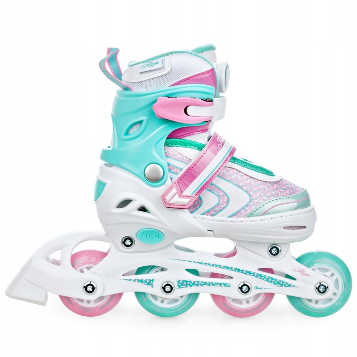 Rolki Regulowane RAVEN Lia PLUS Mint 34-37 Kółka LED