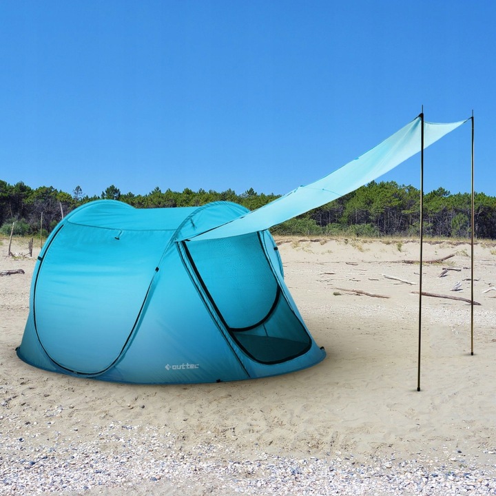 PARAWAN NAMIOT PLAŻOWY SAMOROZKŁADAJĄCY ZAMYKANY Z DASZKIEM OUTTEC