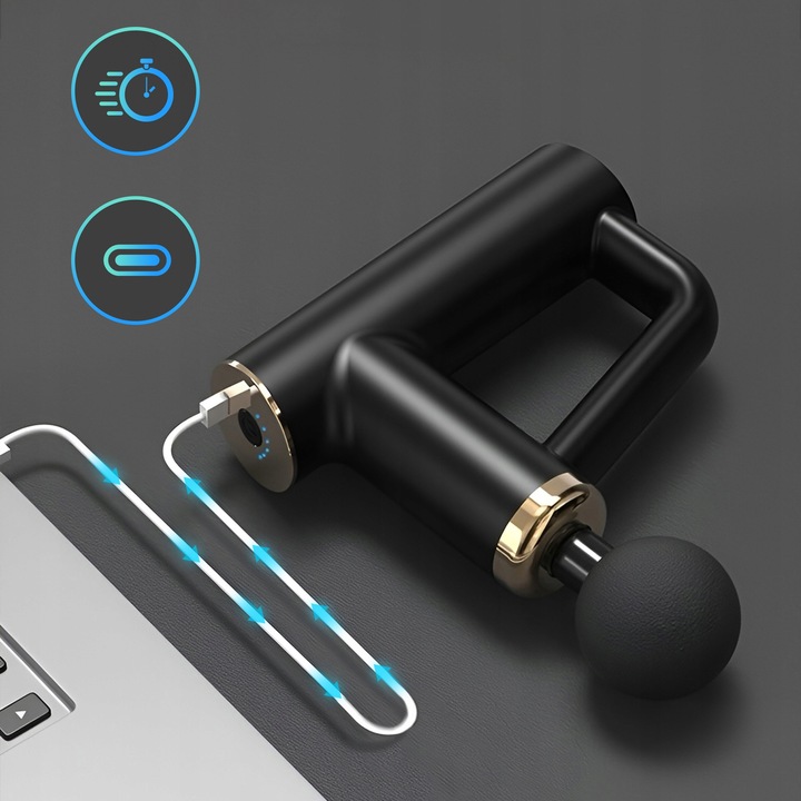 Pistolet do masażu Massage Gun Mini Czarny 4 końcówki Extralink