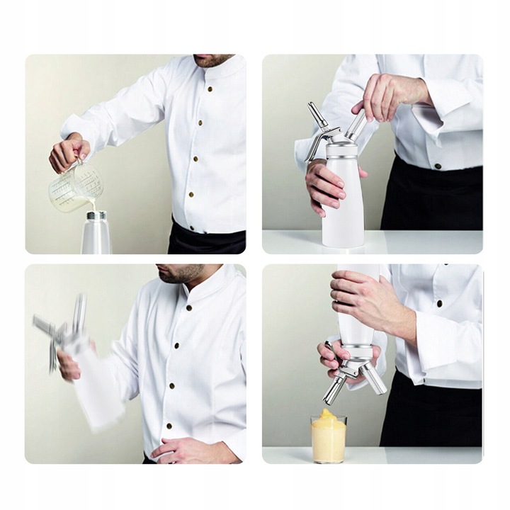 SYFON DO BITEJ ŚMIETANY 500 ML DOZOWNIK DO ŚMIETANY PISTOLET DO ŚMIETANY