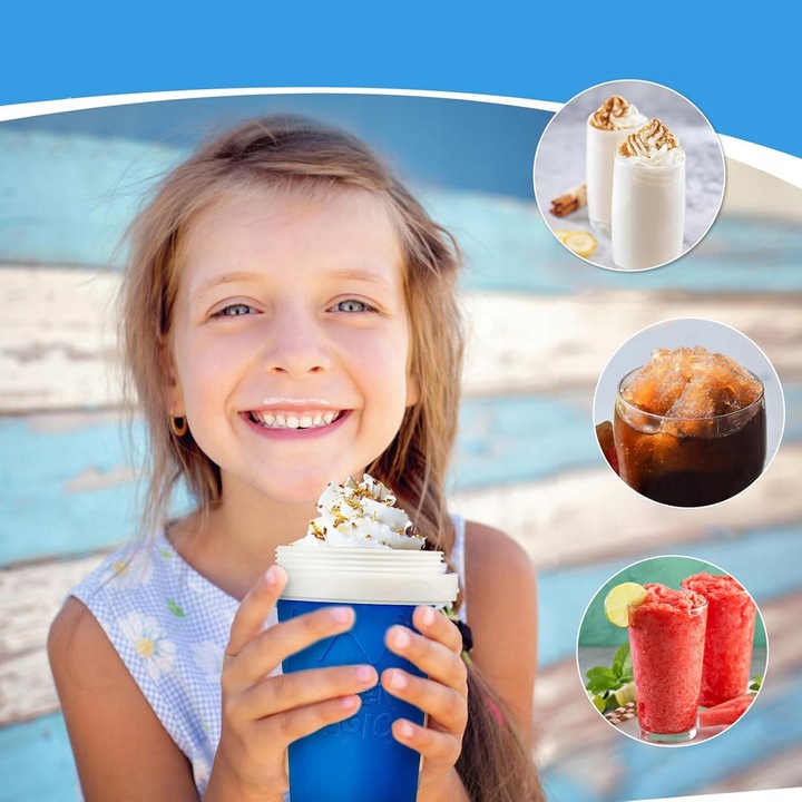 KUBEK DO ROBIENIA LODÓW GRANITY SORBETÓW SLUSHY MROŻONYCH NIEBIESKI