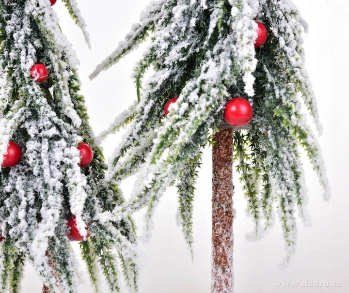 LAS SKRZATOWY | ośnieżone choinki na podstawce | 40 cm