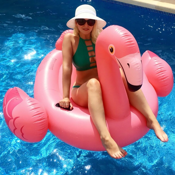 Materac Dmuchany do Pływania Flaming Lekki i Wytrzymały 142x137 INTEX XXL