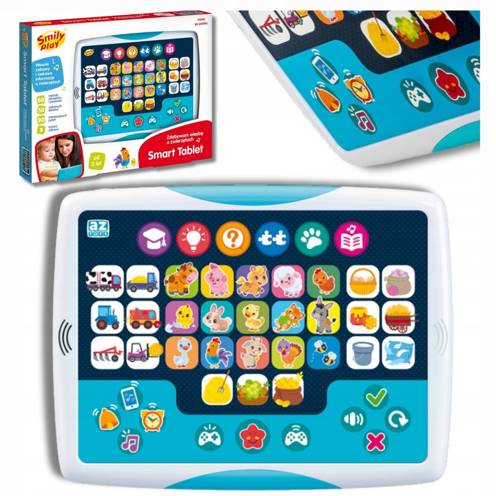 Smily Play Interaktywny edukacyjny tablet dla dzieci smart Zwierzątka