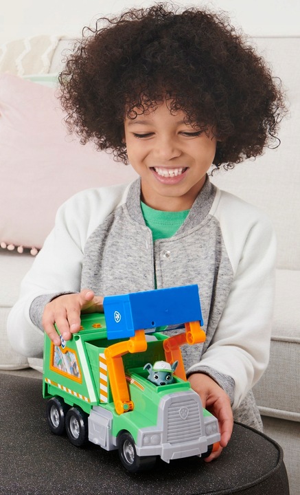 PSI PATROL DUŻA ŚMIECIARKA ROCKY POJAZD DO RECYKLINGU 38 CM + FIGURKA