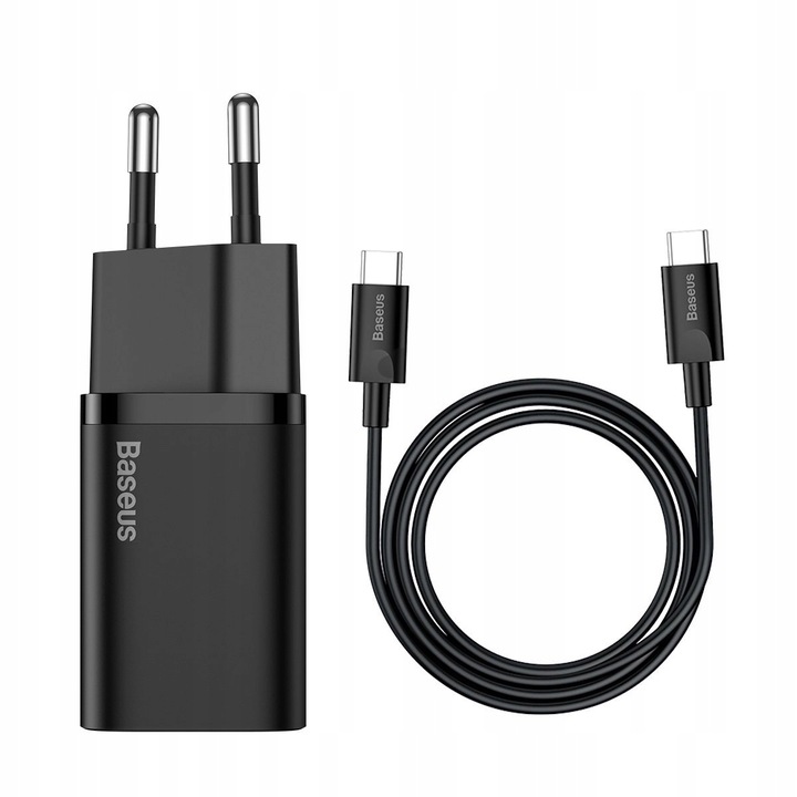 BASEUS ŁADOWARKA SIECIOWA KOSTKA ZASILACZ USB-C PD 25W Z KABLEM USB-C 1M