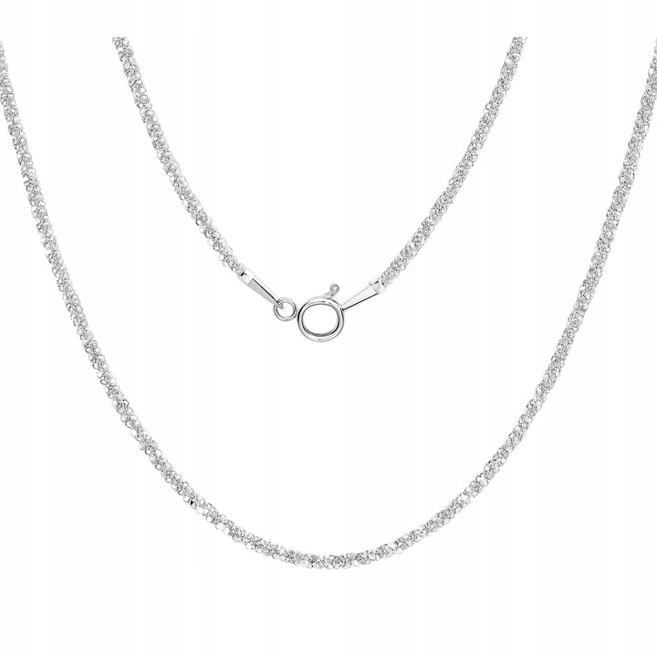 ŁAŃCUSZEK SREBRNY NASZYJNIK DAMSKI ŚLICZNY BŁYSZCZĄCY NA PREZENT + GRATIS