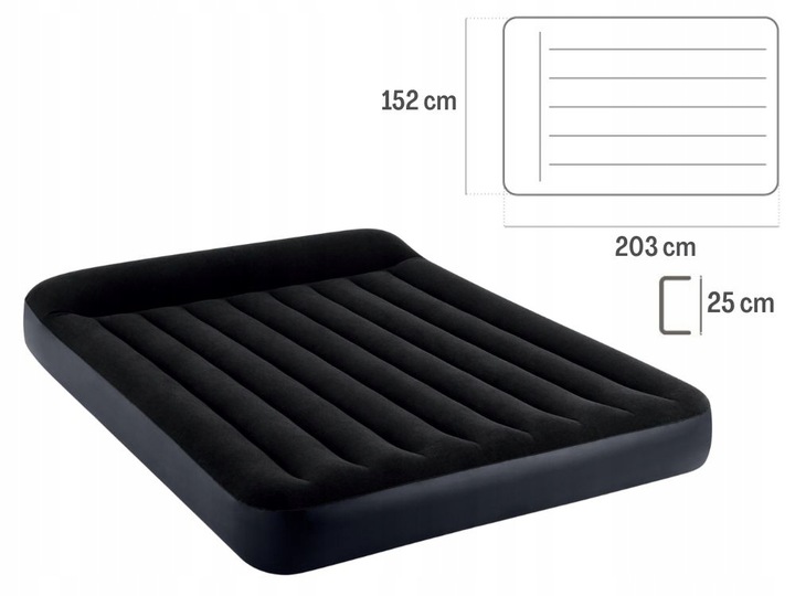 Materac Dmuchany Dwuosobowy Welurowy Łóżko Intex 64143 z Pompką MODEL 2024