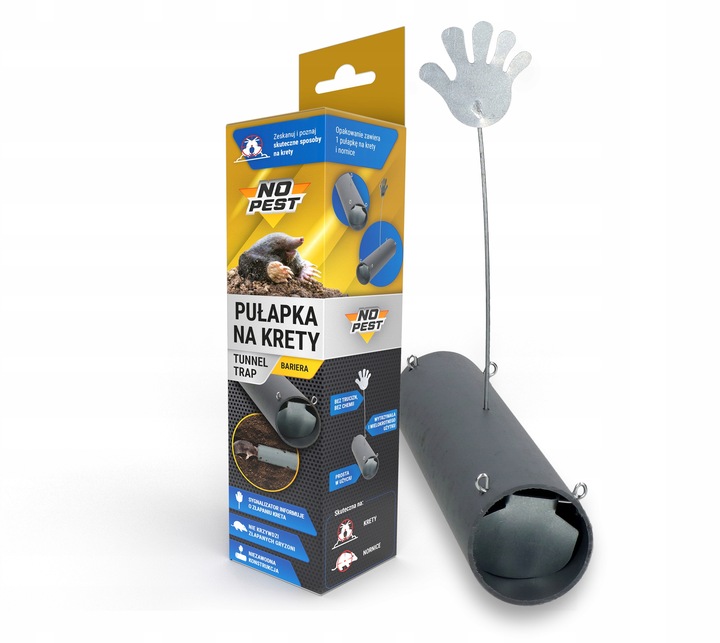 KRETOŁAPKA PUŁAPKA ŁAPKA NA KRETY I NORNICE 4 SZTUKI NO PEST SYGNALIZATOR