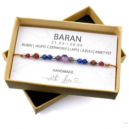 Bransoletka Znak Zodiaku BARAN Naturalne Kamienie Zodiak