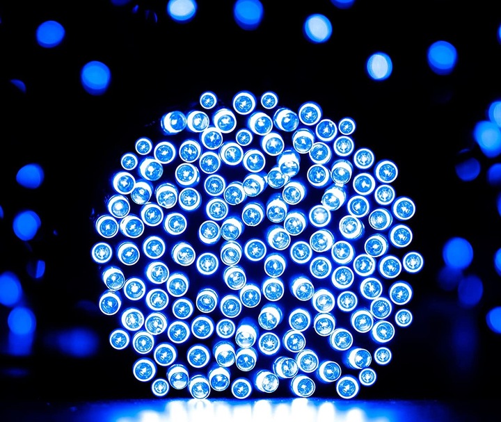 LAMPKI CHOINKOWE 1000 LED STAŁE + FLASH ZEW/WEW KURTYNA NIEBIESKI
