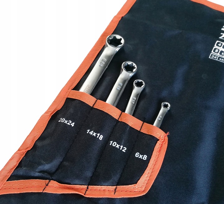 KLUCZE PŁASKO OCZKOWE 6-32 TORX ZESTAW NA PŁACHCIE PŁACHTA 47 ELEMENTY