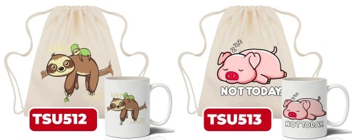 Zestaw Worek Beżowy + Kubek Biały LILO I STITCH Wz