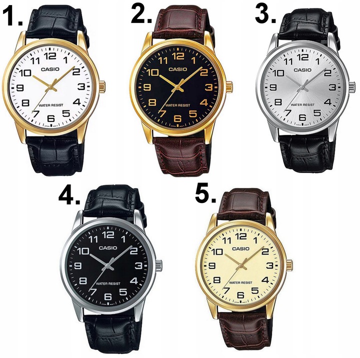 ZEGAREK MĘSKI CASIO APOLLO +BOX +GRAWER skórzany cyfry czarny klasyczny