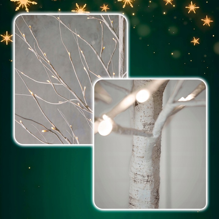 DRZEWKO 500 LED OZDOBNE BRZOZA ŚWIĄTECZNE ŚWIECĄCE BIAŁY CIEPŁY 150 cm