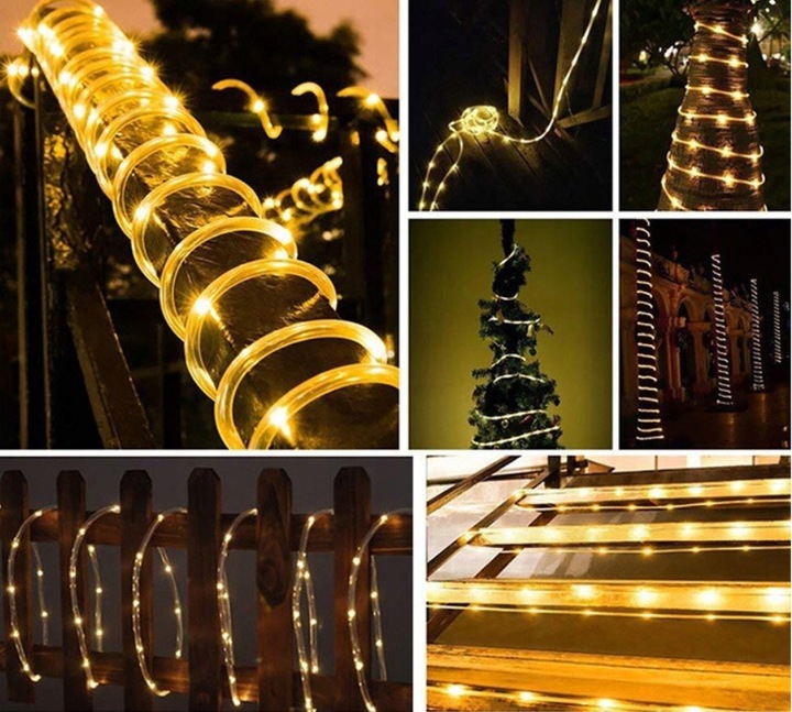 Wąż świetlny lampki choinkowe LED 20 m Ciepło Biały